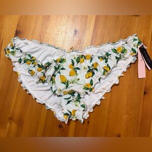 Victoria's Secret Lemon Print Ruffled Bikini Bottom